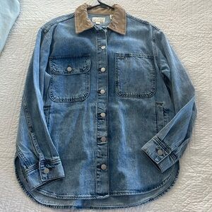 Denim Jacket with Tan Collar